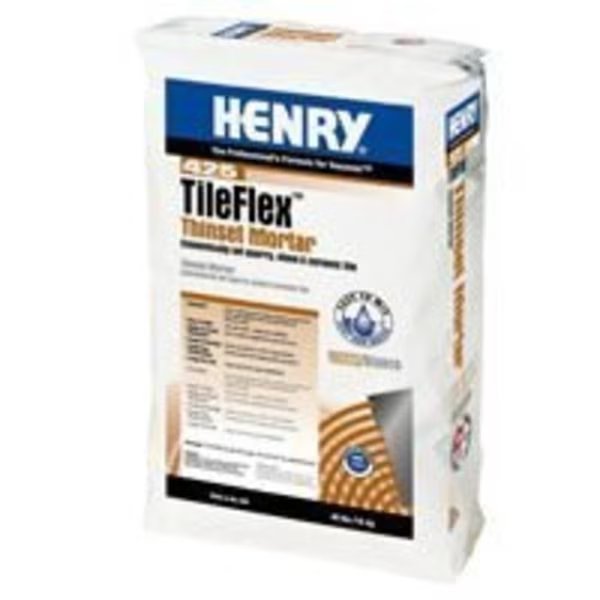 HENRY 425 TileFlex Series 12261 Thin-Set Mortar, Fine Solid Powder, White, 40 lb Bag, Henry, Mfr#: 12261